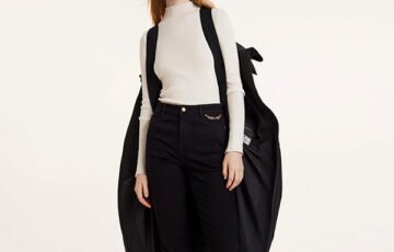 Hooded Gathered Waist Goose Down Coat (7)