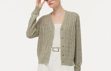 Linen Sequins Openwork Women Knit Cardigan (5)