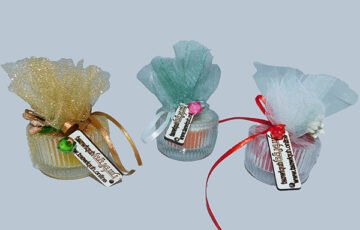 Scented candle in clear glass 3 pieces (4)