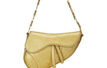 CHRISTIAN DIOR Ostrich Saddle Bag Small (1)