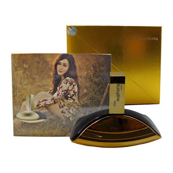 Euphoria Perfume For Women Gold edition bottle and box by Golden