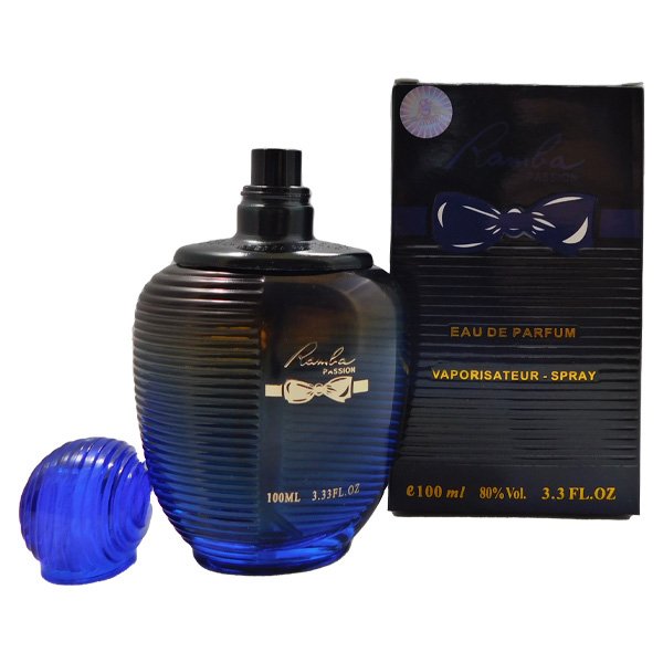 Perfume For Women Ramla Passion Blue edition 100ml eau de parfum bottle and box by Golden