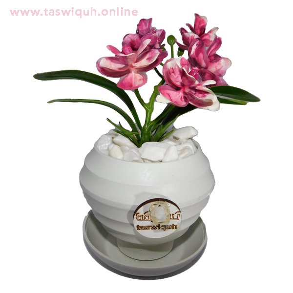 Eva Orchid Potted Flower Synthetic 2