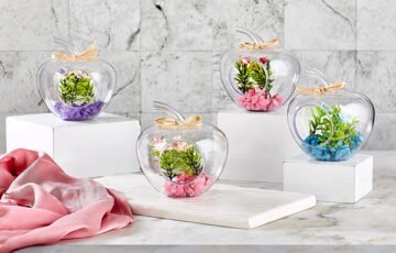 Faux Rose Artificial Apple Vase (1)