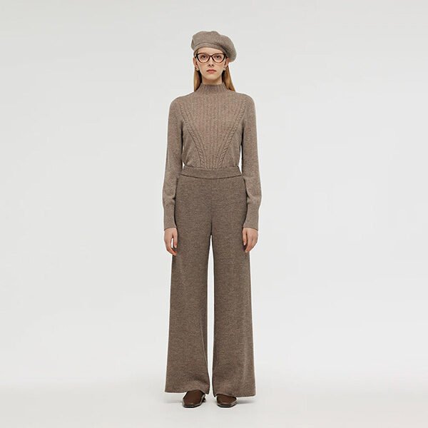 Wool High-Waist Palazzo Pants