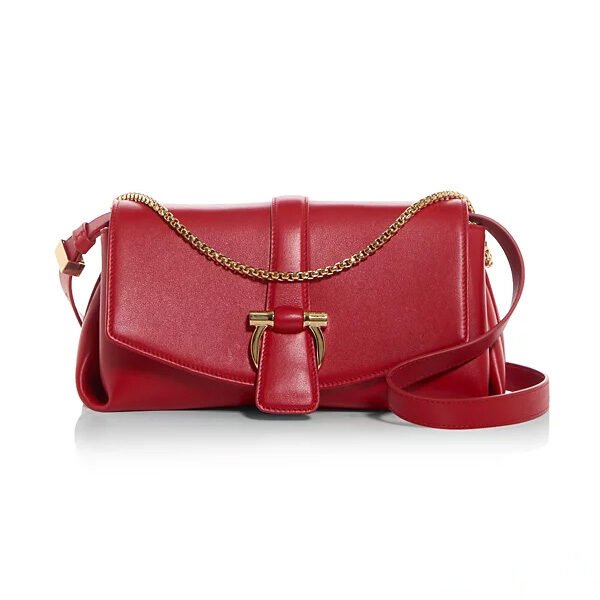Ferragamo Gancini Leather Shoulder Bag Red
