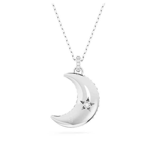 Luna pendant Moon White Rhodium plated 0