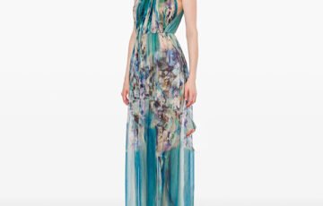 Alberta Ferretti Marble-Print Maxi Dress (3)