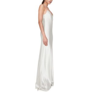 Galvan London Satin V Neck Slip Dress 2