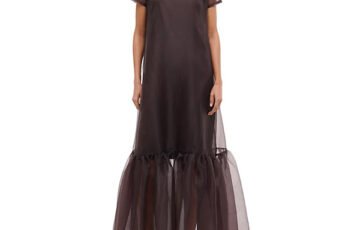 STAUD Calluna Tiered Ruffle Dress-Earth (1)