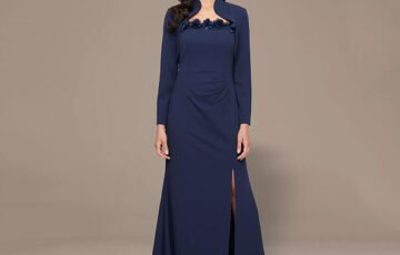 Alex Evenings Bolero Jacket Dress-Navy (1)