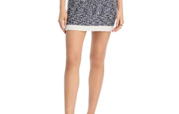Cinq a Sept Adalee Knit Mini Skirt-Navy-Ivory (1)