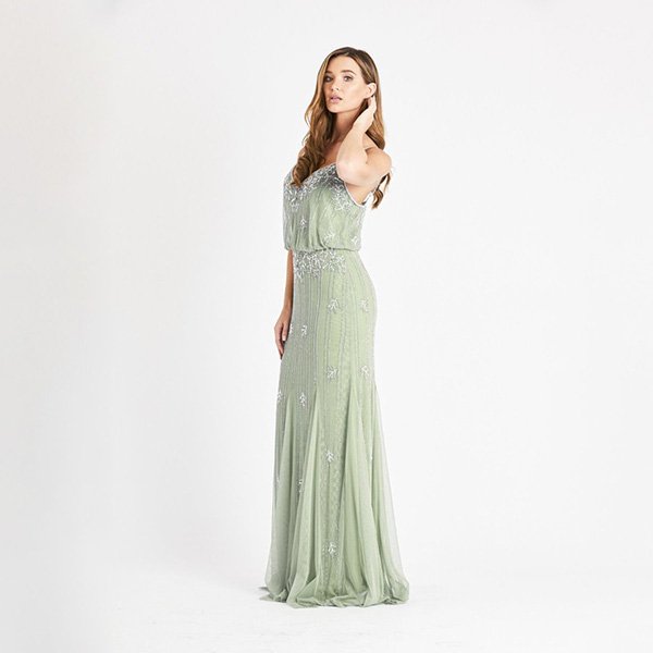 Lace and Beads Keeva Sage Maxi Dress 2