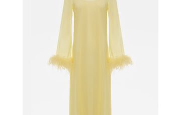 Midi Dress with Feather Cuffs (1)