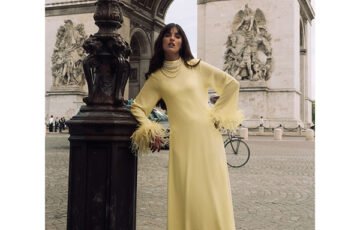 Midi Dress with Feather Cuffs (5)