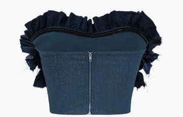 Ruched Zipper Denim Tube Top (4)