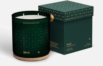 Scented 2 Wick Candle Clear Glass Skog (1)
