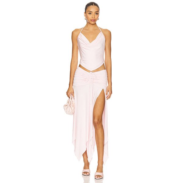 Surya Ruched Midi Skirt