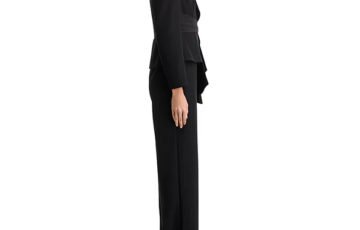 Aidan Mattox Bow Trim Jumpsuit-Black (6)