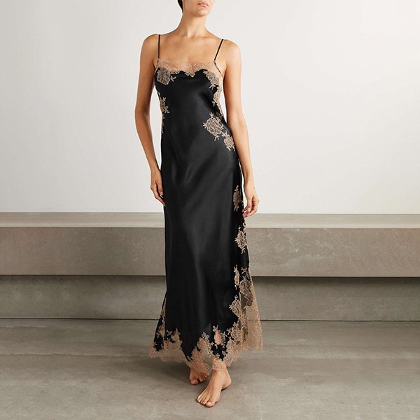 CARINE GILSON Lace-Trimmed Silk Nightdress (2)