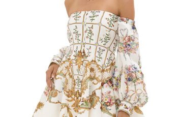 Camilla Off-The-Shoulder Printed Dress (1)