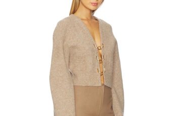 Cult Gaia Cropped Ribbed Cardigan (2)