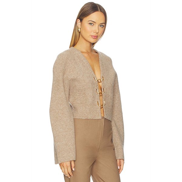 Cult Gaia Cropped Ribbed Cardigan 2 Cult Gaia Cropped Ribbed Cardigan - Image 2