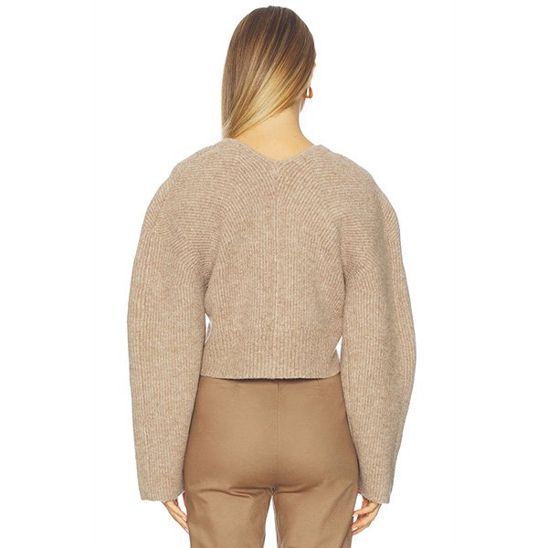 Cult Gaia Cropped Ribbed Cardigan 3 Cult Gaia Cropped Ribbed Cardigan - Image 3