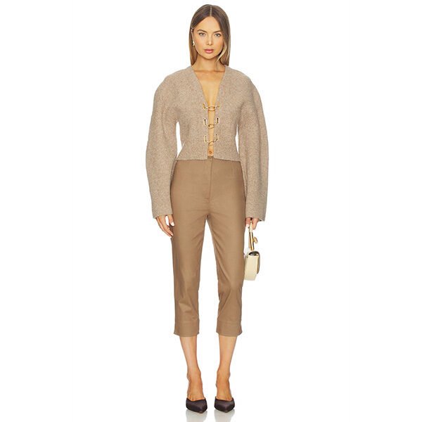 Cult Gaia Cropped Ribbed Cardigan (4) Cult Gaia Cropped Ribbed Cardigan