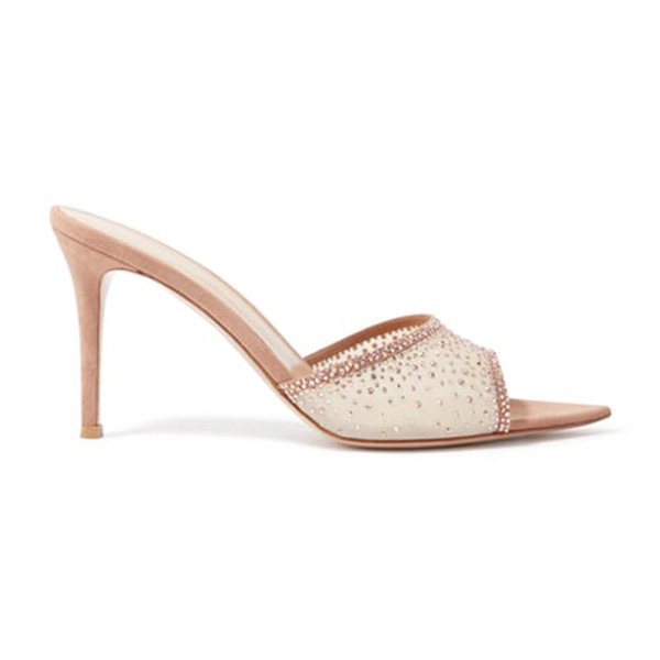 Gianvito Rossi Rania 85 Mules Dark Beige (5)
