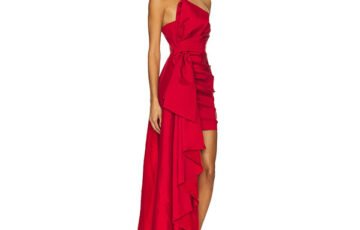 Jasmeet Mini Dress-Dark Red Sateen (2)