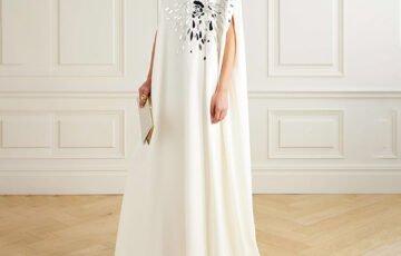OSCAR DE LA RENTA Embellished Stretch-Silk Gown (1)