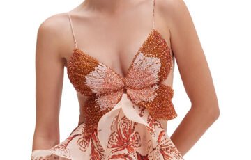 PatBO Sunset Butterfly Maxi Dress-Beige (2)