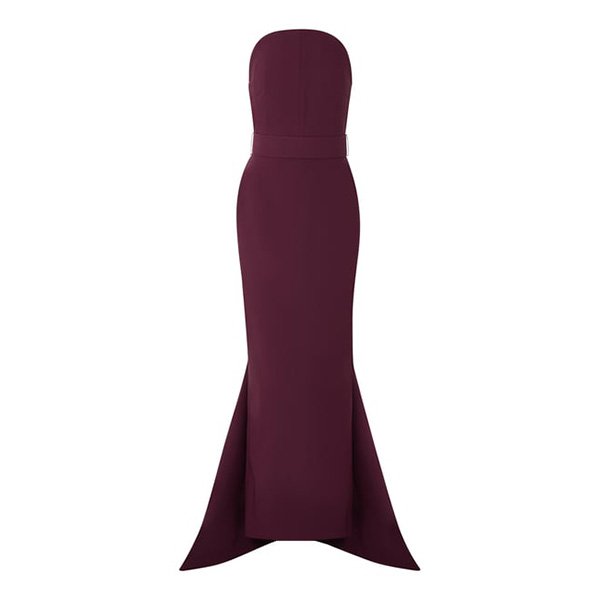Solace London Citra Maxi Dress in BURGUNDY (3)