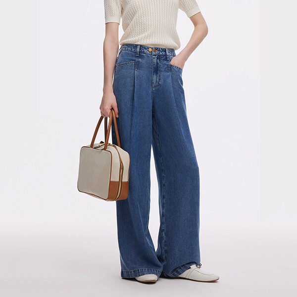 Tencel Denim Wide Leg Jeans