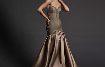 Viola Chan Mermaid Bubble Skirt Dress-Latte (1)