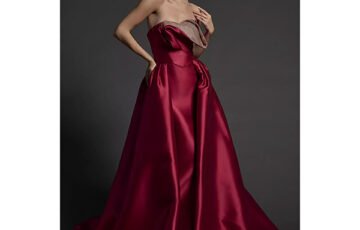 Viola Chan Mikado Mermaid Dress-Crimson (1)