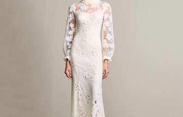 Ivory Lace Sheath Wedding Guest Dress (1)