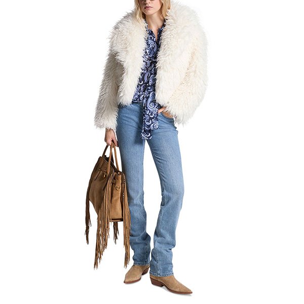 Michael Kors Cropped Faux Fur Jacket 1