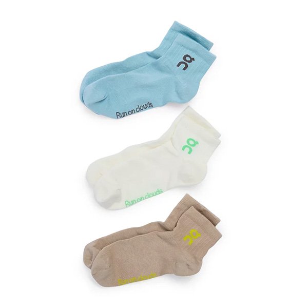 On Logo Mid Socks 3-Pack-Desert Wash (3)
