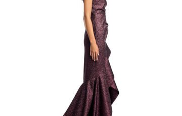 Teri Jon Metallic Jacquard Mermaid Gown (3)