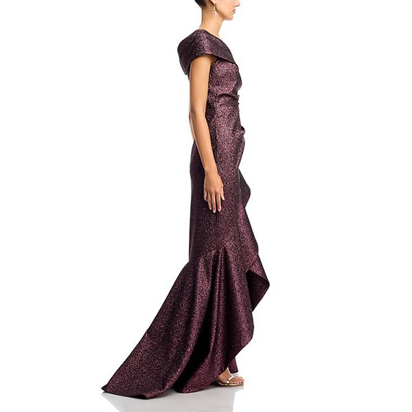 Teri Jon Metallic Jacquard Mermaid Gown (3)