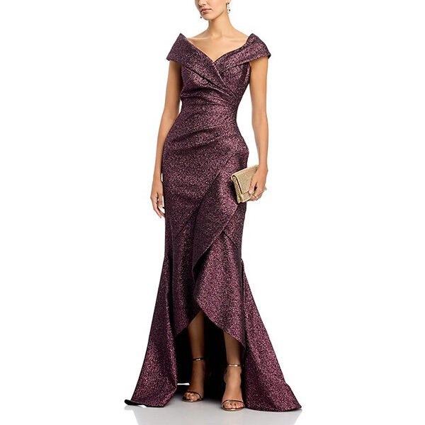 Teri Jon Metallic Jacquard Mermaid Gown (5) Teri Jon Metallic Jacquard Mermaid Gown