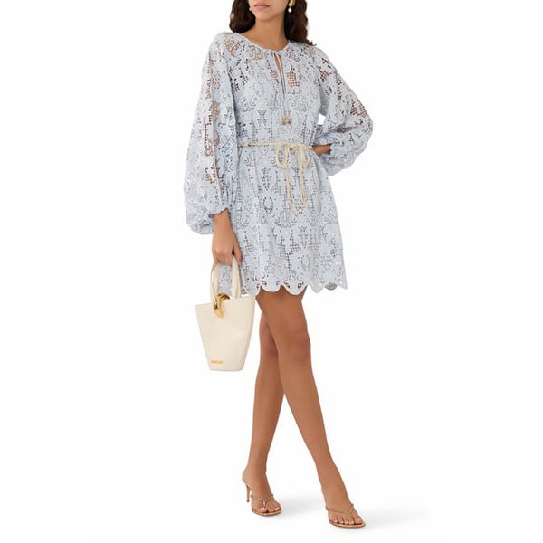 Zimmermann Coco Lace Mini Dress in Blue (1)