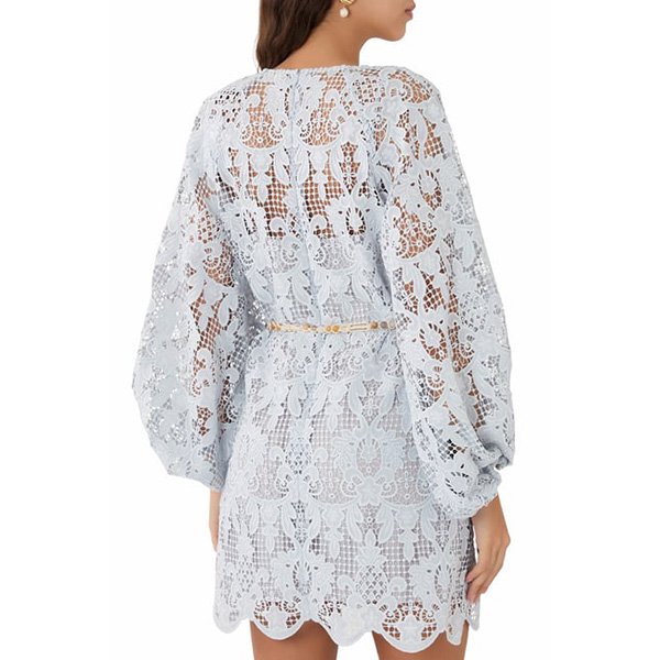 Zimmermann Coco Lace Mini Dress in Blue 3 Zimmermann Coco Lace Mini Dress in Blue - Image 3