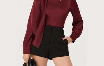 ASTR the Label Felista Scarf Neck Shirt in Wine (1)