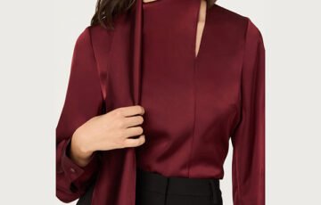 ASTR the Label Felista Scarf Neck Shirt in Wine (5)