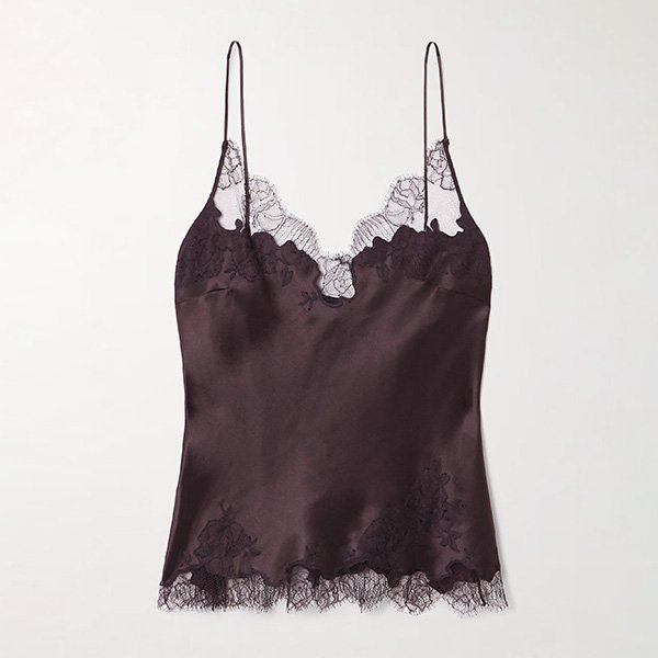 Carine Gilson Silk-Satin Camisole-Dark brown (4) Carine Gilson Silk-Satin Camisole-Dark brown