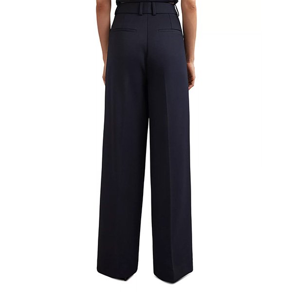REISS Petite Gabi Wide Leg Pants in Navy 3 REISS Petite Gabi Wide Leg Pants in Navy - Image 3