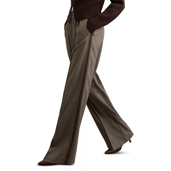 REISS Petite Tarley Check Pants-Neautral Check